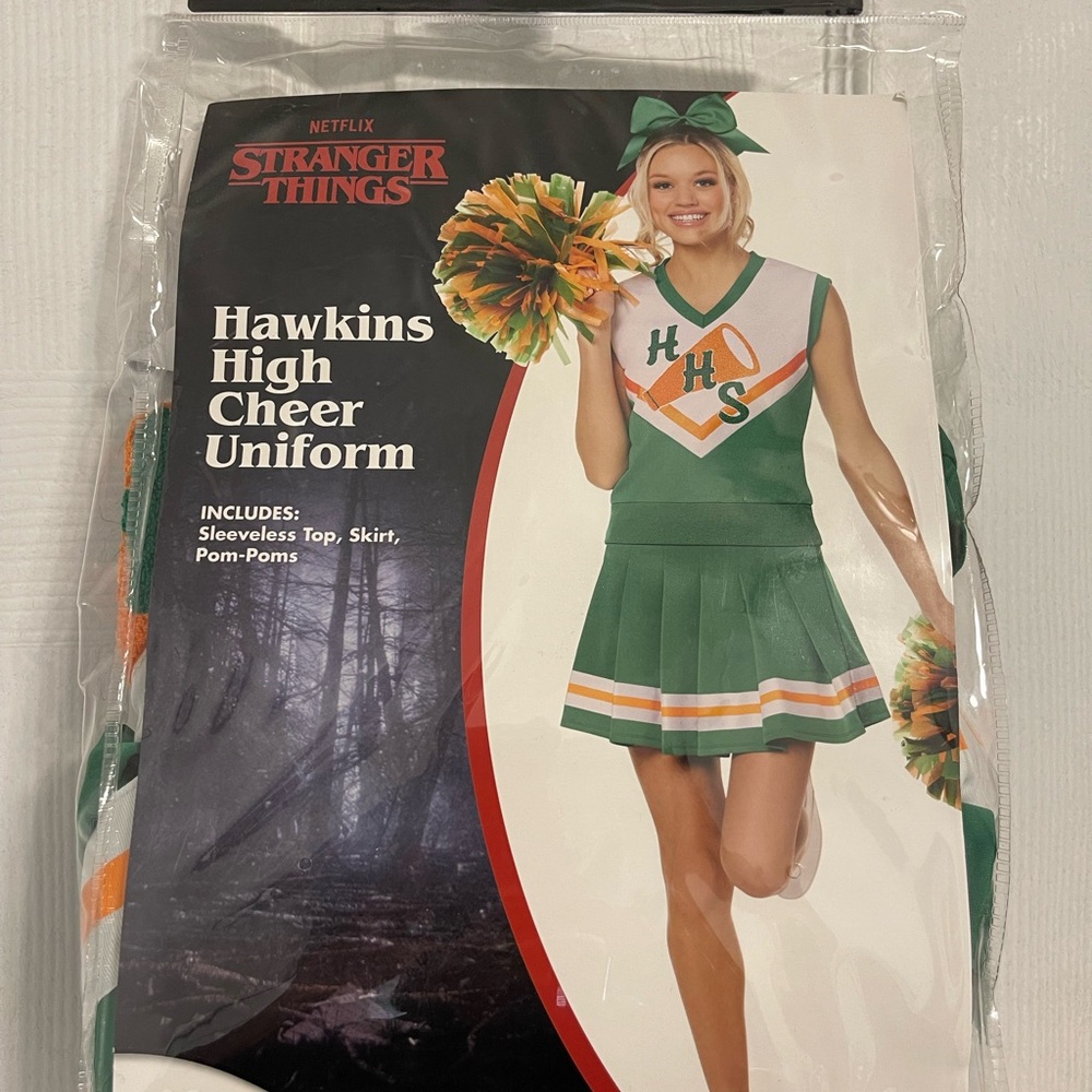 Hawkins High Cheer Uniform - Green and Orange